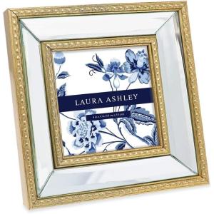 imageLaura Ashley 8x10 Champagne Mirror Bead Picture Frame Classic Mirrored Frame with Beaded Border WallMountable Made for Tabletop Display Photo Gallery and Wall Art 8x10 ChampagneGold
