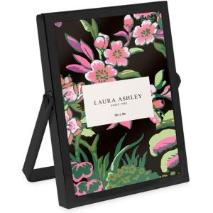 imageLaura Ashley 8x10 Rose Gold Flat Metal Picture Frame Vertical with PullOut Easel Stand Made for Tabletop Counterspace Shelf and DeskBlack