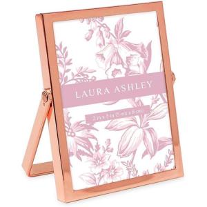 imageLaura Ashley 8x10 Rose Gold Flat Metal Picture Frame Vertical with PullOut Easel Stand Made for Tabletop Counterspace Shelf and DeskRose Gold