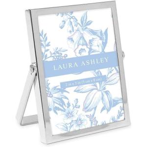 imageLaura Ashley 8x10 Rose Gold Flat Metal Picture Frame Vertical with PullOut Easel Stand Made for Tabletop Counterspace Shelf and DeskSilver