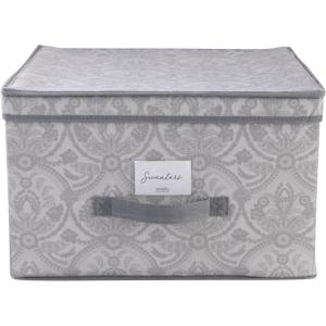imageLaura Ashley NonWoven Jumbo Storage Box Dimensions L16 x W16 x H10 Collapsible Durable Home Organization Closet Storage Grey