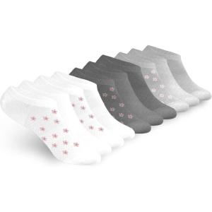imageLaura Ashley Womens Ultra LowCut Laser Cut Liner Socks  NonSlip ampamp Invisible  Ideal for Sports ampamp Everyday WearWhite  Grey10 Pair