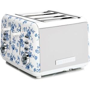 imageVQ Laura Ashley Elveden Navy Stainless Steel 2 Slice Toaster  MultiFunctional Bagels ampamp Bread Toaster 2 Slice with Adjustable Heating ampamp Defrost Mode  Featuring 2 Wide Slots Croissant Warming RackChina Rose 4 Slice Toaster