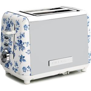 imageVQ Laura Ashley Elveden Navy Stainless Steel 2 Slice Toaster  MultiFunctional Bagels ampamp Bread Toaster 2 Slice with Adjustable Heating ampamp Defrost Mode  Featuring 2 Wide Slots Croissant Warming RackChina Rose 2 Slice Toaster