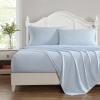 imageLaura Ashley  Queen Sheet Set Super Soft Cotton Sateen Bedding Set with Matching Shams OekoTex Certified Little Vines Blue QueenLittle Vines Blue