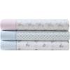 imageLaura Ashley  Sheet Set Breathable Percale Cotton Bedding 200 Thread Count Deep Pocket Chic Home Decor Harperette Blue QueenFull
