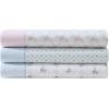 imageLaura Ashley  Sheet Set Breathable Percale Cotton Bedding 200 Thread Count Deep Pocket Chic Home Decor Harperette Blue QueenTwin