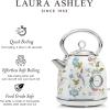 imageLaura Ashley China Rose Cordless Jug Kettle 17 Liter by VQ  Energy Efficient 3KW Rapid Boil Stainless Steel Electric Kettle for Boiling Water  Overheating ampamp Boil Dry Protection Electric Tea KettleElveden White