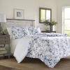 imageLaura Ashley Home  Queen Duvet Cover Set Reversible Cotton Bedding with Matching Shams Lightweight Home Decor for All Seasons Chloe Blue QueenKing