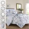 imageLaura Ashley Home  Queen Duvet Cover Set Reversible Cotton Bedding with Matching Shams Lightweight Home Decor for All Seasons Chloe Blue QueenQueen