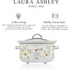 imageLaura Ashley Slow Cooker 37 Quart  Large Slow Cooker 37 QT for 4 to 5 People  Energy Efficient Slow Cookers with 3 Heat Settings  Dishwasher Safe Removeable Ceramic Crock ampamp Tempered Glass LidElveden White 37 Quart Slow Cooker
