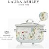 imageLaura Ashley Slow Cooker 37 Quart  Large Slow Cooker 37 QT for 4 to 5 People  Energy Efficient Slow Cookers with 3 Heat Settings  Dishwasher Safe Removeable Ceramic Crock ampamp Tempered Glass LidElveden White 37 Quart Slow Cooker