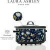 imageLaura Ashley Slow Cooker 37 Quart  Large Slow Cooker 37 QT for 4 to 5 People  Energy Efficient Slow Cookers with 3 Heat Settings  Dishwasher Safe Removeable Ceramic Crock ampamp Tempered Glass LidElveden Navy 68 Quart Slow Cooker