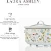 imageLaura Ashley Slow Cooker 37 Quart  Large Slow Cooker 37 QT for 4 to 5 People  Energy Efficient Slow Cookers with 3 Heat Settings  Dishwasher Safe Removeable Ceramic Crock ampamp Tempered Glass LidElveden White 68 Quart Slow Cooker