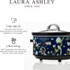 imageLaura Ashley Slow Cooker 37 Quart  Large Slow Cooker 37 QT for 4 to 5 People  Energy Efficient Slow Cookers with 3 Heat Settings  Dishwasher Safe Removeable Ceramic Crock ampamp Tempered Glass LidElveden Navy 37 Quart Slow Cooker