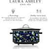 imageLaura Ashley Slow Cooker 37 Quart  Large Slow Cooker 37 QT for 4 to 5 People  Energy Efficient Slow Cookers with 3 Heat Settings  Dishwasher Safe Removeable Ceramic Crock ampamp Tempered Glass LidElveden Navy 68 Quart Slow Cooker