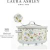 imageLaura Ashley Slow Cooker 37 Quart  Large Slow Cooker 37 QT for 4 to 5 People  Energy Efficient Slow Cookers with 3 Heat Settings  Dishwasher Safe Removeable Ceramic Crock ampamp Tempered Glass LidElveden White 68 Quart Slow Cooker