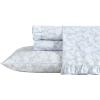 imageLaura Ashley  Queen Sheet Set Breathable Percale Cotton Bedding 200 Thread Count Floral Home Decor Roseford Orange QueenBlue