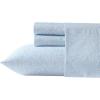 imageLaura Ashley  Queen Sheet Set Super Soft Cotton Sateen Bedding Set with Matching Shams OekoTex Certified Little Vines Blue QueenLittle Vines Blue