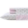 imageLaura Ashley  Sheet Set Breathable Percale Cotton Bedding 200 Thread Count Deep Pocket Chic Home Decor Lynda Pink QueenLynda Pink