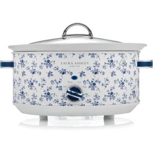 imageLaura Ashley Slow Cooker 37 Quart  Large Slow Cooker 37 QT for 4 to 5 People  Energy Efficient Slow Cookers with 3 Heat Settings  Dishwasher Safe Removeable Ceramic Crock ampamp Tempered Glass LidChina Rose 68 Quart Slow Cooker