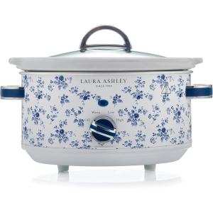 imageLaura Ashley Slow Cooker 37 Quart  Large Slow Cooker 37 QT for 4 to 5 People  Energy Efficient Slow Cookers with 3 Heat Settings  Dishwasher Safe Removeable Ceramic Crock ampamp Tempered Glass LidChina Rose 37 Quart Slow Cooker