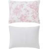 imageLaura Ashley  Comforter Set Soft Poly Waffle Textured Bedding with Matching Shams Delicate Floral Design Delphine Pink FullQueenPink