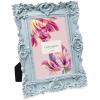 imageLaura Ashley 2x3 Navy Ornate Textured HandCrafted Resin Picture Frame with Easel for Tabletop ampamp Wall Display Decorative Floral Design Home Dcor Photo Gallery Art ampamp More 2x3 NavyPowder Blue