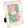 imageLaura Ashley 2x3 Navy Ornate Textured HandCrafted Resin Picture Frame with Easel for Tabletop ampamp Wall Display Decorative Floral Design Home Dcor Photo Gallery Art ampamp More 2x3 NavyWhite W Gold