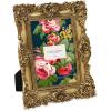 imageLaura Ashley 2x3 Navy Ornate Textured HandCrafted Resin Picture Frame with Easel for Tabletop ampamp Wall Display Decorative Floral Design Home Dcor Photo Gallery Art ampamp More 2x3 NavyGold