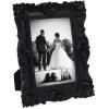 imageLaura Ashley 2x3 Navy Ornate Textured HandCrafted Resin Picture Frame with Easel for Tabletop ampamp Wall Display Decorative Floral Design Home Dcor Photo Gallery Art ampamp More 2x3 NavyBlack
