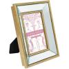 imageLaura Ashley 4x4 Gold Beveled Mirror Picture Frame Classic Mirrored Frame with Deep Slanted Angle WallMountable Made for Tabletop Display Photo Gallery and Wall Art 4x4 GoldGold
