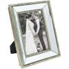 imageLaura Ashley 4x4 Gold Beveled Mirror Picture Frame Classic Mirrored Frame with Deep Slanted Angle WallMountable Made for Tabletop Display Photo Gallery and Wall Art 4x4 GoldSilver