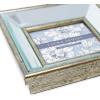 imageLaura Ashley 4x4 Gold Beveled Mirror Picture Frame Classic Mirrored Frame with Deep Slanted Angle WallMountable Made for Tabletop Display Photo Gallery and Wall Art 4x4 GoldSilver