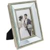 imageLaura Ashley 4x4 Gold Beveled Mirror Picture Frame Classic Mirrored Frame with Deep Slanted Angle WallMountable Made for Tabletop Display Photo Gallery and Wall Art 4x4 GoldSilver