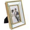 imageLaura Ashley 4x4 Gold Beveled Mirror Picture Frame Classic Mirrored Frame with Deep Slanted Angle WallMountable Made for Tabletop Display Photo Gallery and Wall Art 4x4 GoldGold