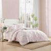 imageLaura Ashley  Comforter Set Soft Poly Waffle Textured Bedding with Matching Shams Delicate Floral Design Delphine Pink FullQueenPink