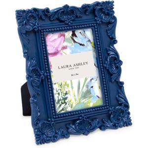 imageLaura Ashley 2x3 Navy Ornate Textured HandCrafted Resin Picture Frame with Easel for Tabletop ampamp Wall Display Decorative Floral Design Home Dcor Photo Gallery Art ampamp More 2x3 NavyNavy