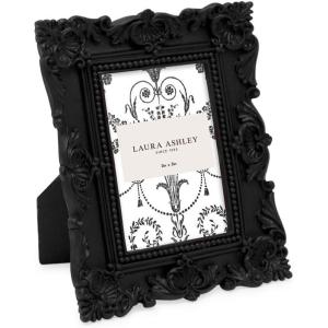 imageLaura Ashley 2x3 Navy Ornate Textured HandCrafted Resin Picture Frame with Easel for Tabletop ampamp Wall Display Decorative Floral Design Home Dcor Photo Gallery Art ampamp More 2x3 NavyBlack