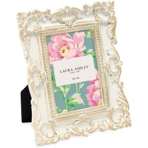 imageLaura Ashley 2x3 Navy Ornate Textured HandCrafted Resin Picture Frame with Easel for Tabletop ampamp Wall Display Decorative Floral Design Home Dcor Photo Gallery Art ampamp More 2x3 NavyWhite W Gold