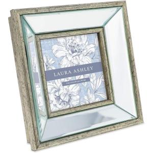 imageLaura Ashley 4x4 Gold Beveled Mirror Picture Frame Classic Mirrored Frame with Deep Slanted Angle WallMountable Made for Tabletop Display Photo Gallery and Wall Art 4x4 GoldSilver