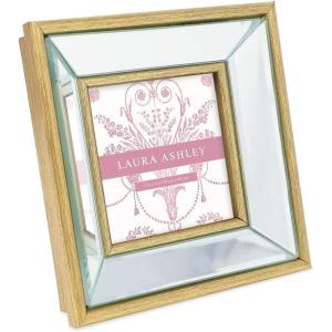 imageLaura Ashley 4x4 Gold Beveled Mirror Picture Frame Classic Mirrored Frame with Deep Slanted Angle WallMountable Made for Tabletop Display Photo Gallery and Wall Art 4x4 GoldGold