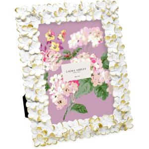imageLaura Ashley 5x7 White ampamp Gold Flower Textured HandCrafted Resin Picture Frame wEasel ampamp Hook for Tabletop ampamp Wall Display Decorative Floral Design Home Dcor Photo Gallery Art 5x7 WhiteGoldWhite w Gold