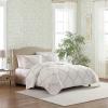 imageLaura Ashley  FullQueen Quilt Set Super Soft ampamp Breathable Embroidered Bedding with Matching Shams Floral Home Decor Floral Embroidery Pink FullQueenFloral Embroidery Pink