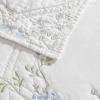 imageLaura Ashley  FullQueen Quilt Set Super Soft ampamp Breathable Embroidered Bedding with Matching Shams Floral Home Decor Floral Embroidery Pink FullQueenFloral Embroidery Blue