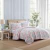 imageLaura Ashley  Quilt Set Super Soft Bedding with Matching Shams Features Open Sham Closures Chic Home Decor Swimtime Coral FullQueenSwimtime Coral Coral