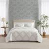 imageLaura Ashley  FullQueen Quilt Set Super Soft ampamp Breathable Embroidered Bedding with Matching Shams Floral Home Decor Floral Embroidery Pink FullQueenFloral Embroidery Blue