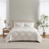 imageLaura Ashley  FullQueen Quilt Set Super Soft ampamp Breathable Embroidered Bedding with Matching Shams Floral Home Decor Floral Embroidery Pink FullQueenFloral Embroidery Pink