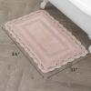 imageLaura Ashley Crochet Cotton 17x2421x34 in 2Piece Bath Rug Set Light GreyBlush