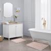 imageLaura Ashley Crochet Cotton 17x2421x34 in 2Piece Bath Rug Set Light GreyBlush